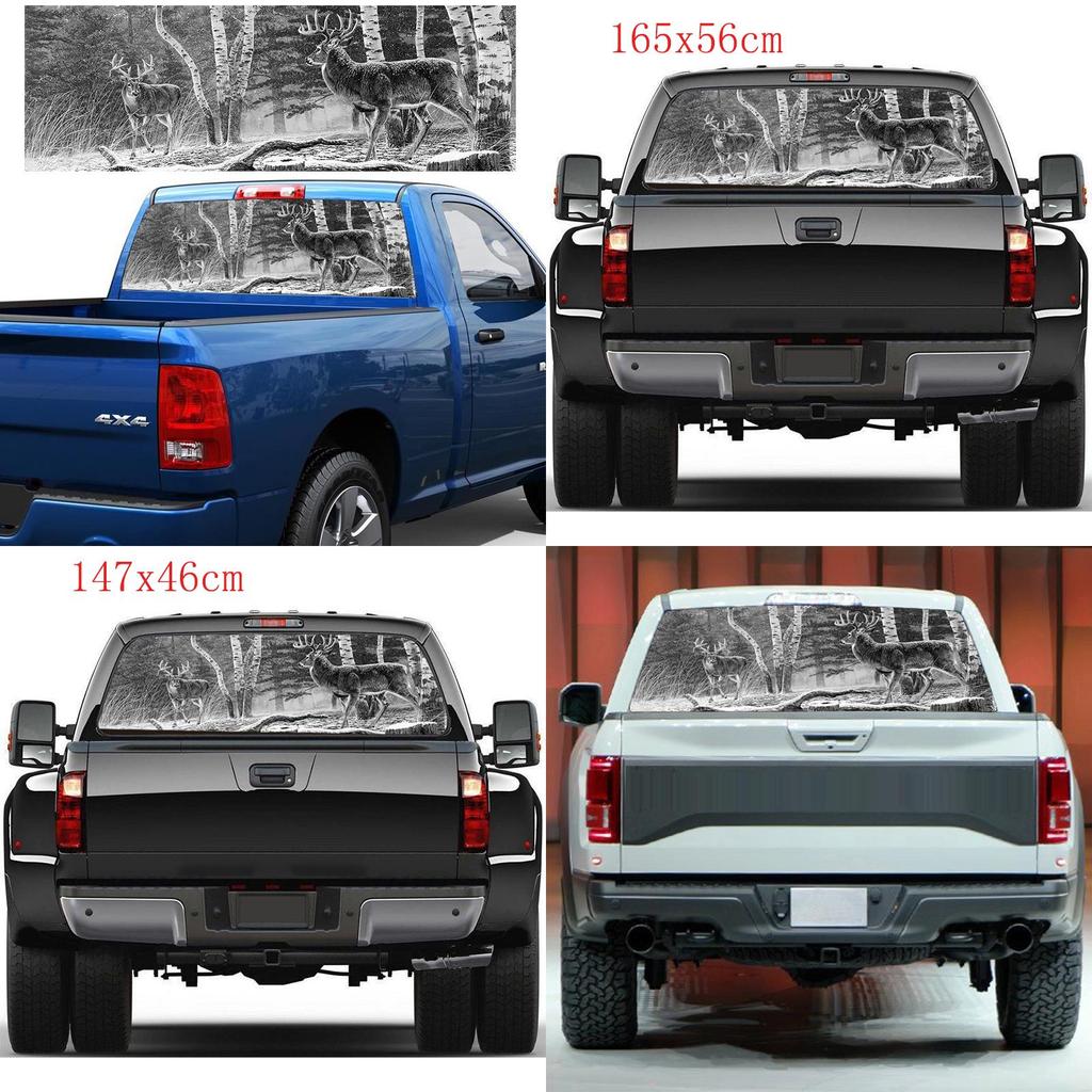 Für LKW Heckscheibe Wald Hirsch Autoaufkleber Grafiken Perforiert