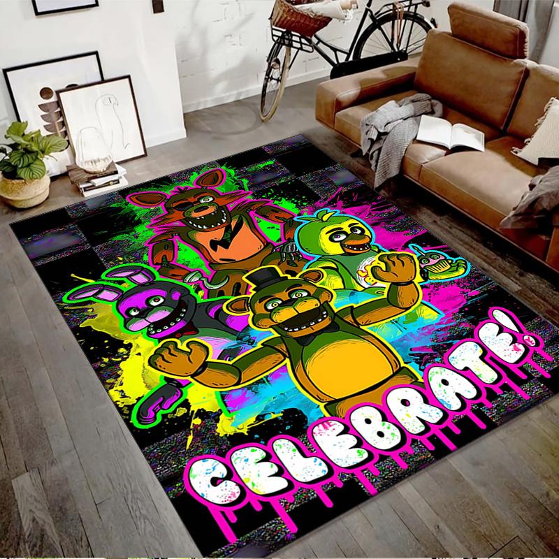 1pc Freddy bear2 Design Printed Area Rug Carpet for Bedroom Living Room Home Decor Rugs Mat Non Slip Mat Rug for Bedside