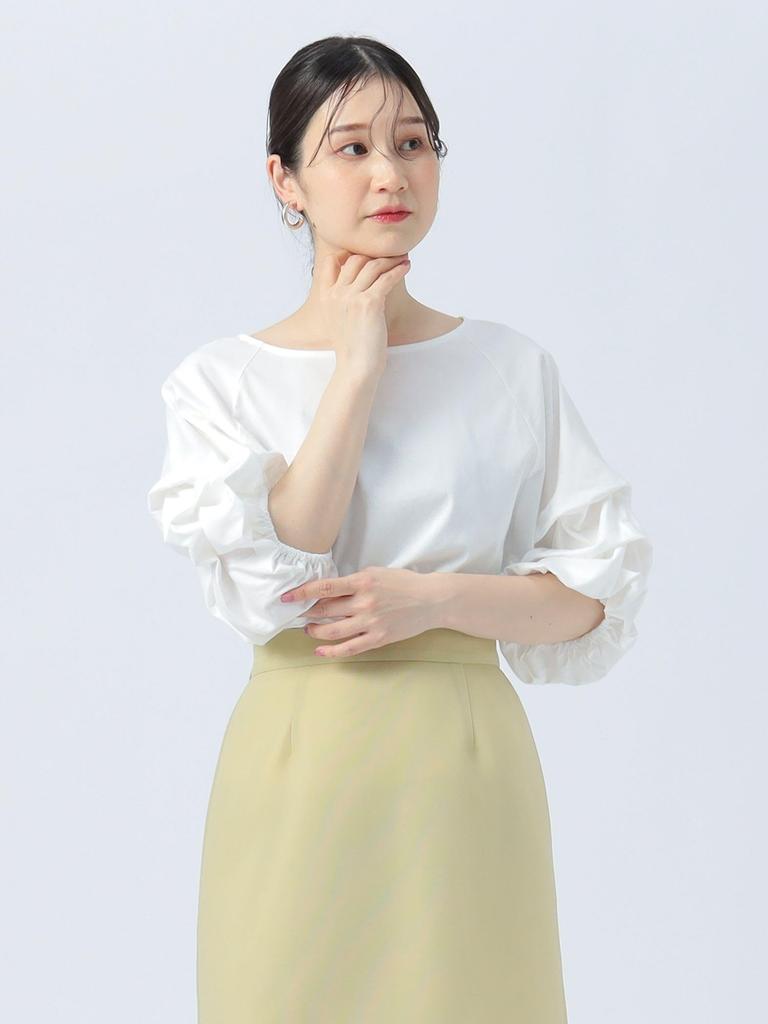 Beams Heart Tee Tuck Sleeve Pullover One Size S/S Women's Off-White