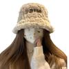 New hat women's autumn and winter plush warm plush bucket hat big head circumference show washbasin hat