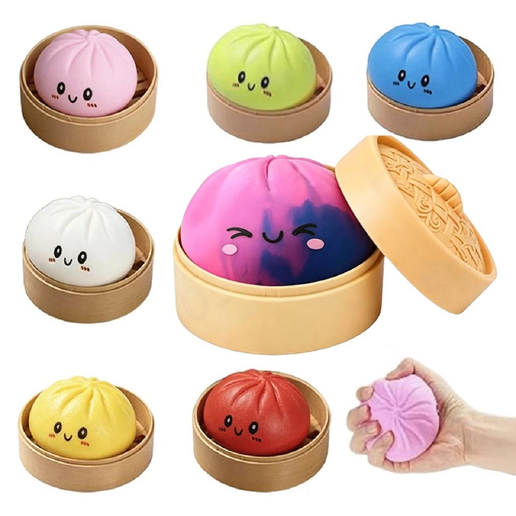 Squishy Slow Rising Bun Stress Relief Toy Set Soft Squeeze Anti Anxiety Sensory Toy for Kids and Adults Durable Material Safe Design