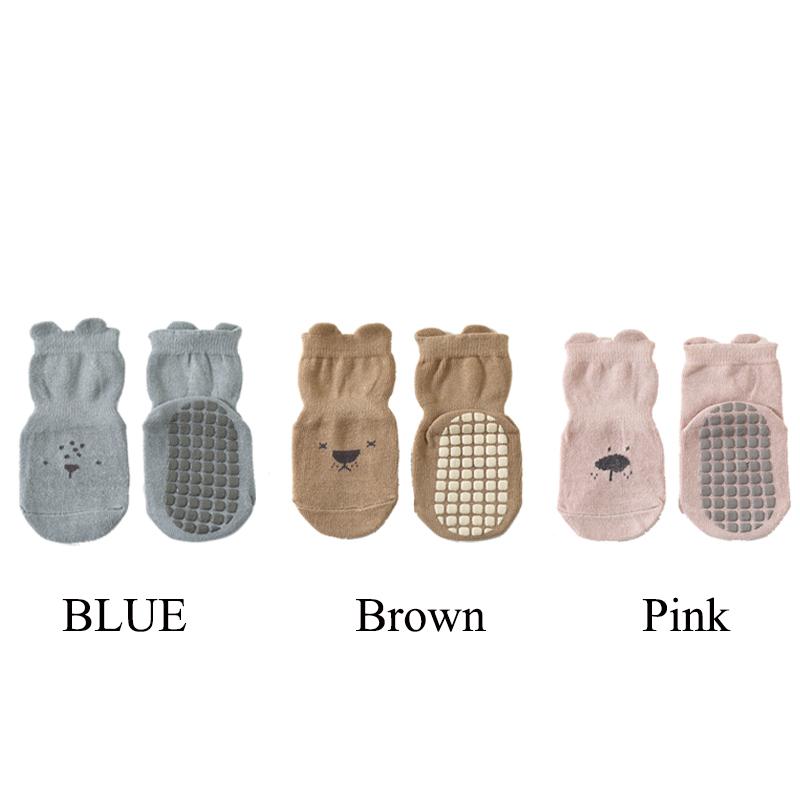 

3 Pairs Cartoon Kids Infant Baby Anti-Slip Socks for Girls and Boys 4 Seasons Cotton Unisex Playground Floor Stockings S for 0-1Y
