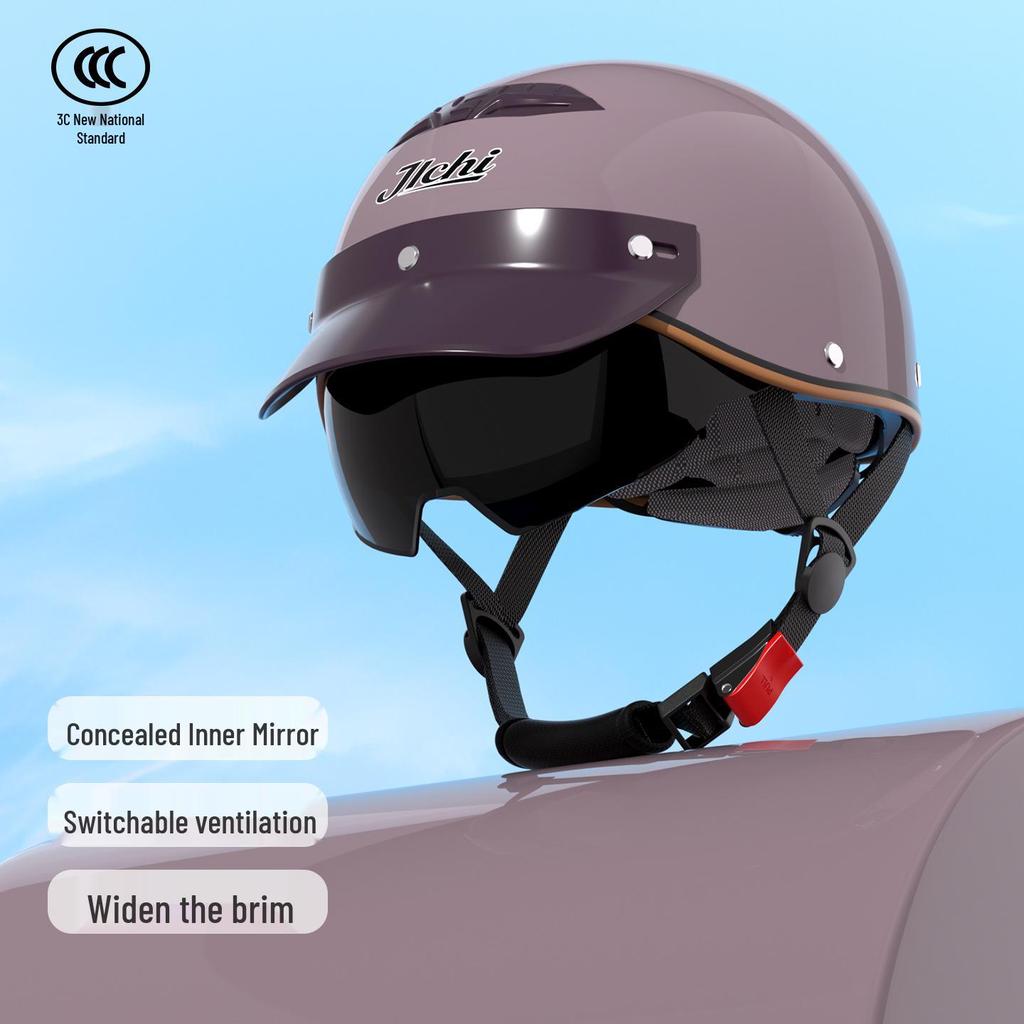 GB 3C Certified Electric Vehicle Helmet for Men & Women: Winter, Rainproof, Fogproof, Warm with Push-Type Lens