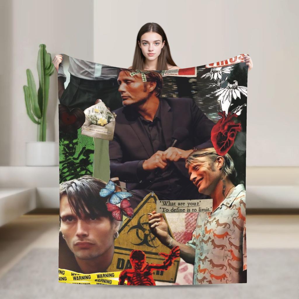 Mads Mikkelsen Super Warm Blanket Camping Plush Bedding Throws Street Trend Home Decor Flannel Bedspread Sofa Bed Cover