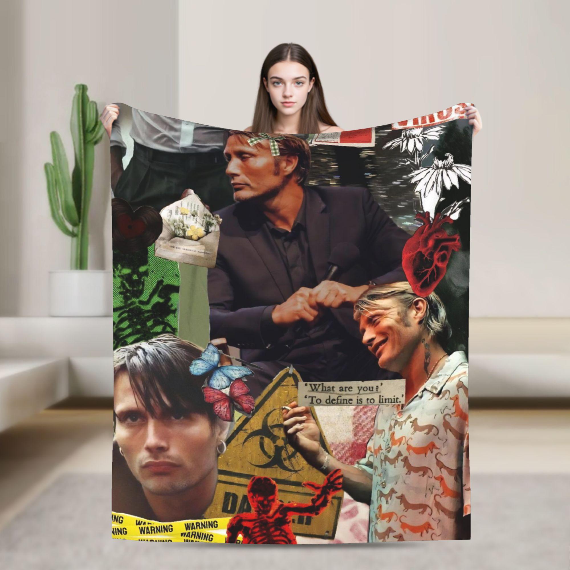 Плед Мадса Миккельсена Качественный Теплый Плед Осень Авиаперелеты Путешествия Гостиная Узор Покрывало 30x40in