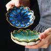 Ru Han Retro Kiln-Glazed Ceramic Lotus Leaf Plate