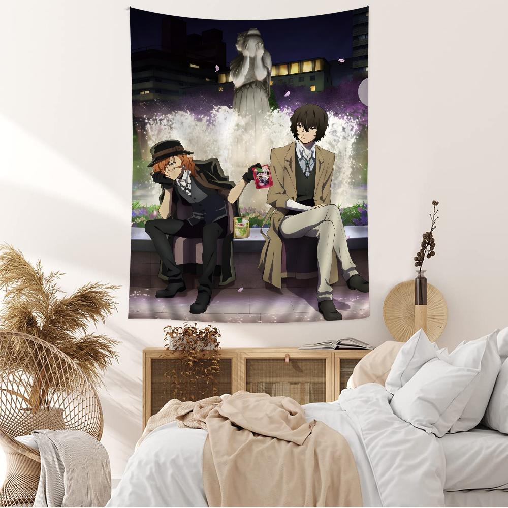 Movie DIY Wall Tapestry Japanese Anime Bungo Stray Dogs Hanging Tarot Hippie Wall Rugs Dorm INS Home Decor