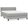 3130033 vidaXL Lit à sommier tapissier avec matelas Gris clair 140x200cm Tissu