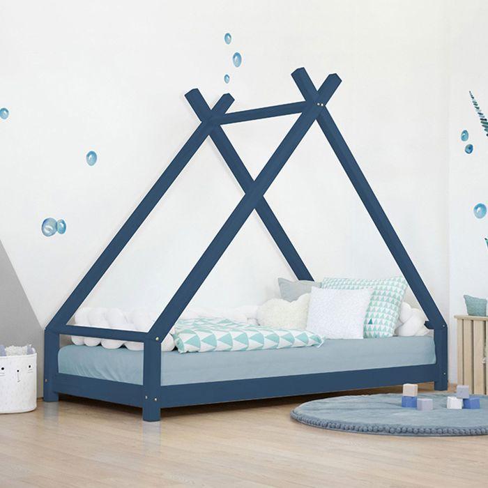 TAHUKA Children's Teepee Bed 120 X 200 Navy Blue