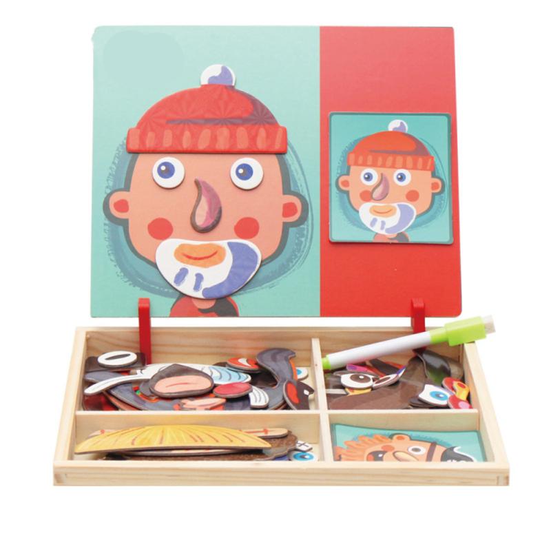Magnetic  Puzzle Wooden Early Education Magnetic Drawing Board Toy For 1-6 Years Old Children