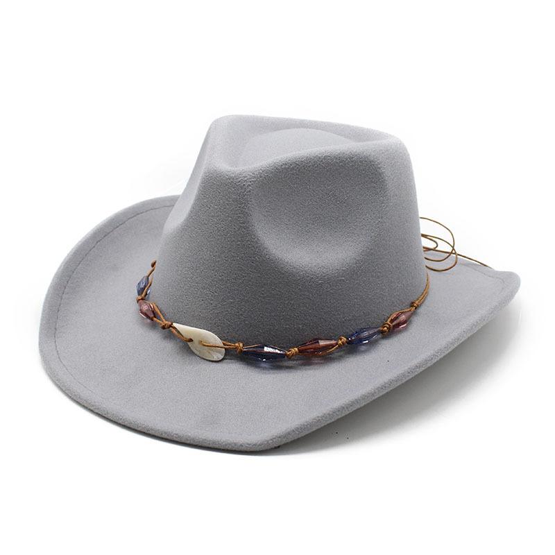 Western Cowboy Vintage Wool Jazz Hat Felt Men'S And Women'S Prairie Top Hat