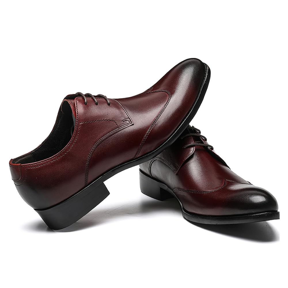 Pánské boty Business Outer Straight Wing z pravé kůže [ASTONMJAZZ], Pánské boty, Wings, Špička, Špička, Pánské kožené, boty, Černá/Vínově červená/Hnědá (Vínově červené,