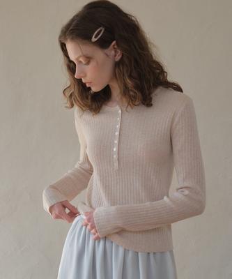 Aueonoseuteljia Deep Henry Neck Knit_Soft Pink(Oc26Kn01)