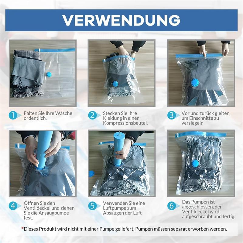Trendy! Vacuum Bags for Clothes - Pack of 10 40 X 30 Cm Reusable Storage Bags Vacuum Bags with Seal and Space Saving Travel Bags