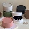 Round Jewelry Storage Box Slotted Earrings Holder Portable Paper Organizer for Bedroom Vanity Trip Small Gift for Girls