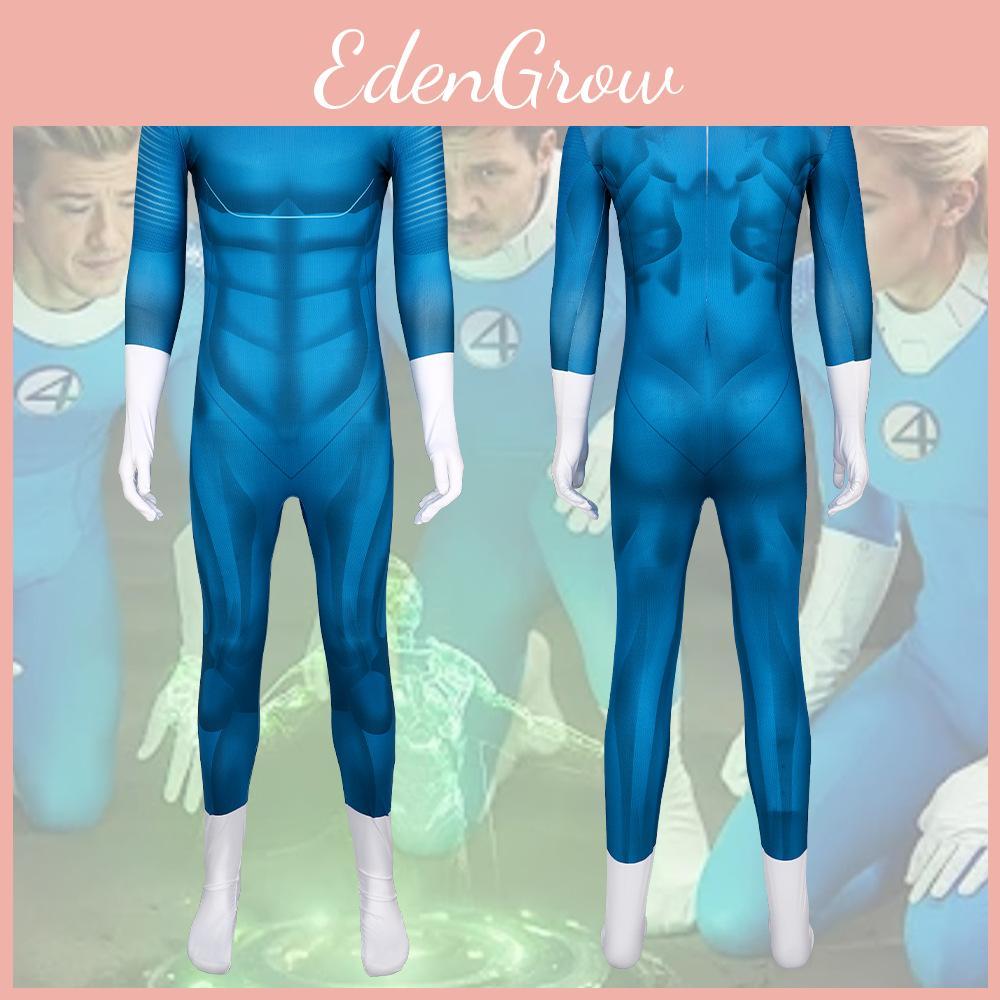 Comfortable Polyester Blue Amazing Four Heroes Full Body Suit Ideal For Stage Performance