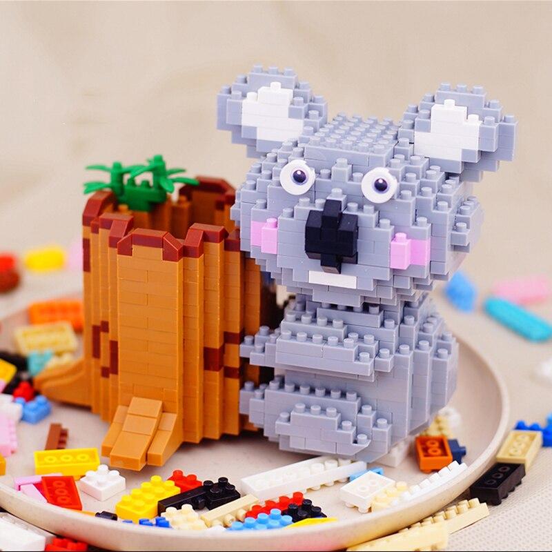 LOZ 9212 Animal World Koala Bear Tree Pen Container 3D DIY Mini Diamond Blocks Bricks Building Toy  No Box