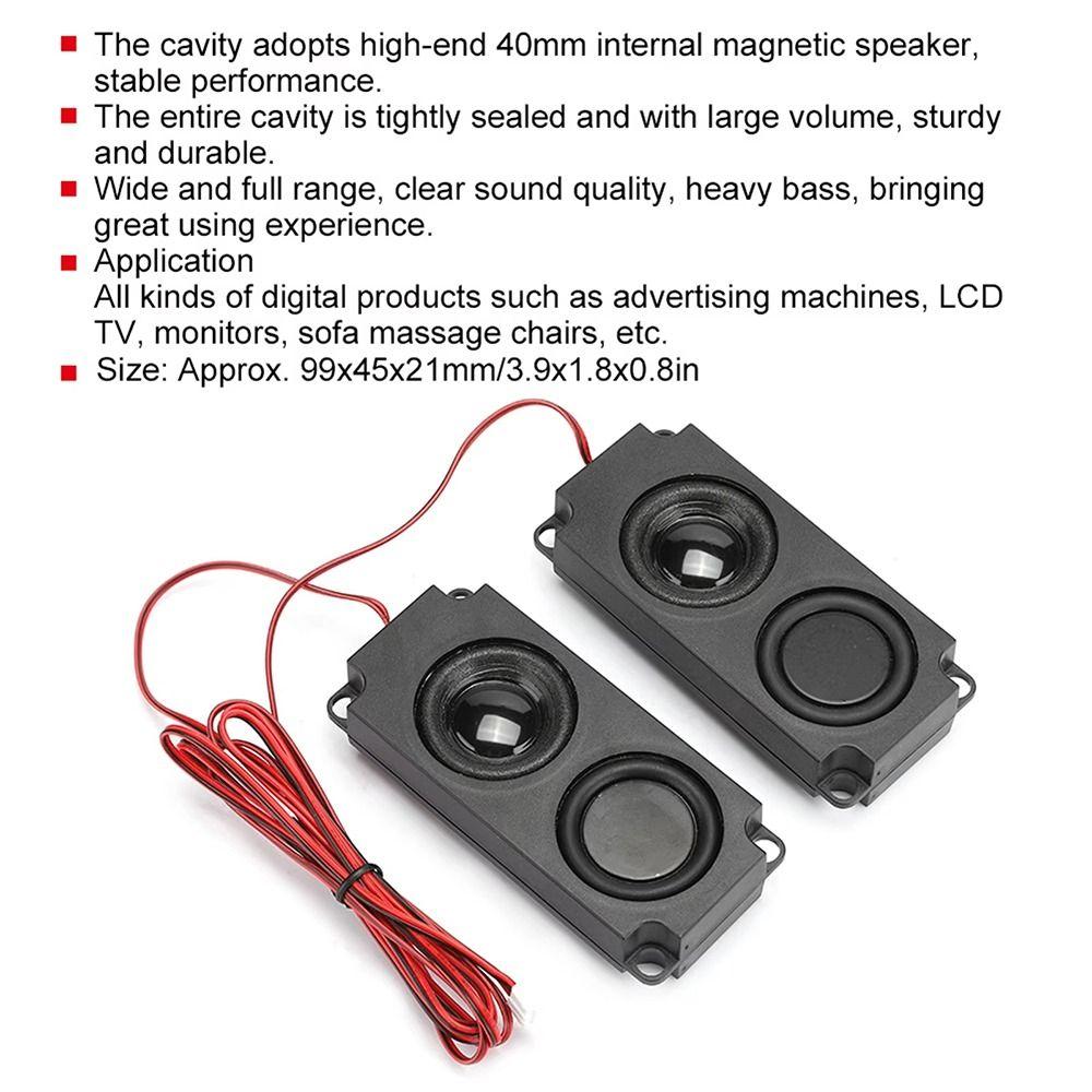 2Pcs 40mm Audio Cavity Speaker  for LED TV Monitor Portable Audio Equipment