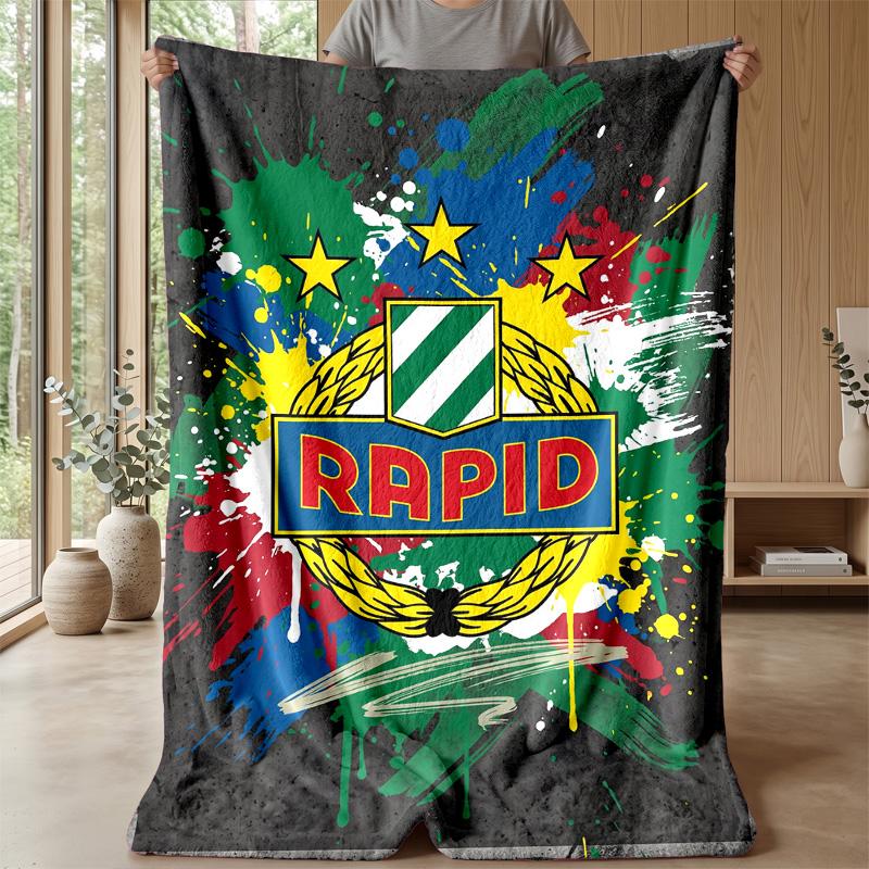 Rapid Wien FC Soft Flannel Fleece Blanket Lightweight Cozy Warm Throw Blanket For Sofa Bed Home Decor