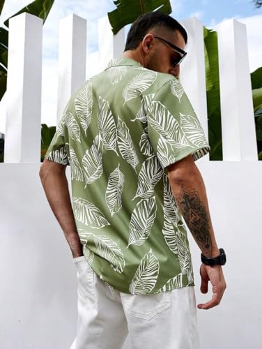 Lookmark Men' Vibrant Printed Half Sleeve Loose Fit Casual Shirt In Cotton Blend Perfect For Beach Days, Everyday Comf