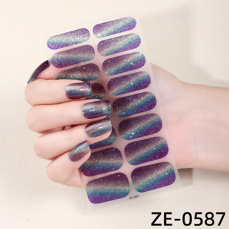 1SET Flash Cat's Eye Nail Oil Film Nail Art Sticker European and American Scallion Powder Nail Sticker Nail Art Sticker