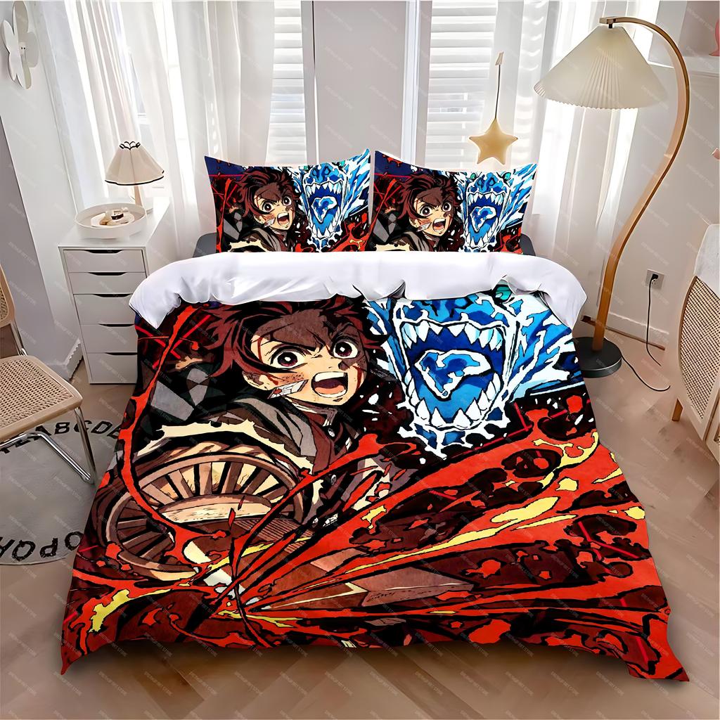 Bettbezug Kissenbezug Bettwäscheset Anime D-Dämonen S-Schlächter Erwachsene Junge Mädchen Schlafzimmerdekoration Kinder Einzel Doppel Übergröße