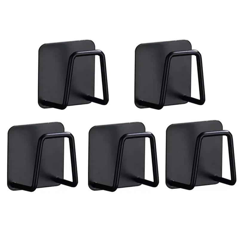 5Pcs Multi-functional Hooks Sponge Holders for Kitchen Sink Wall-mounted Stainless Steel Bathroom Kitchen Hooks