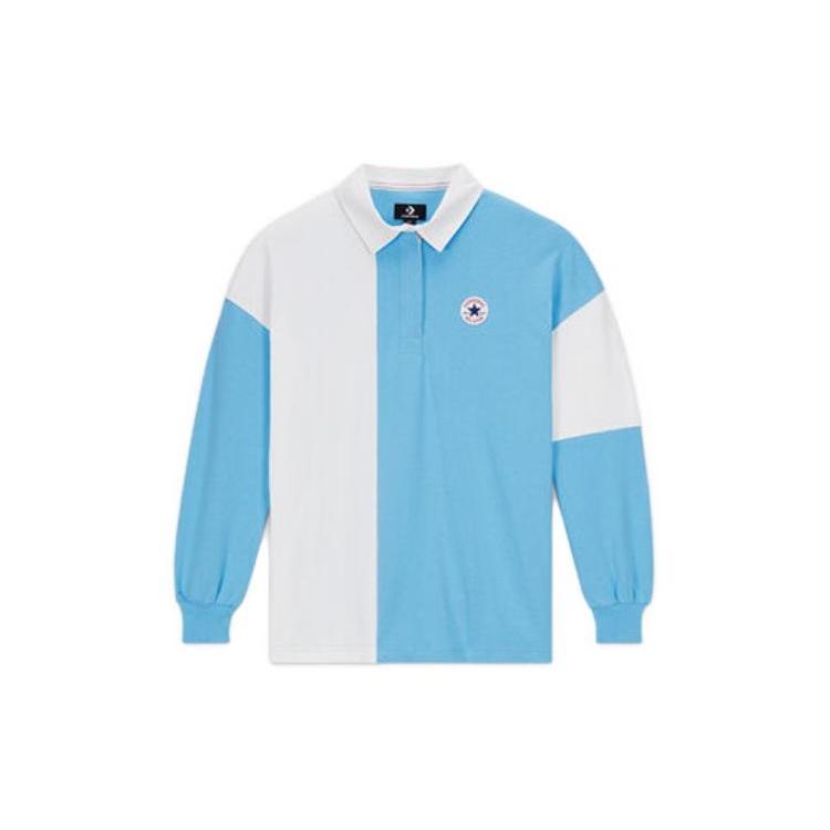 (WMNS) Converse Retro Rugby Shirt Asia Sizing  Light Blue White  Women s 10025192-A01 L