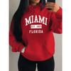 Miami Est 1825 City Art Letter Prints Women Hoodie Pocket Streetwear Harajuku Loose Hoody Fleece Female Clothing