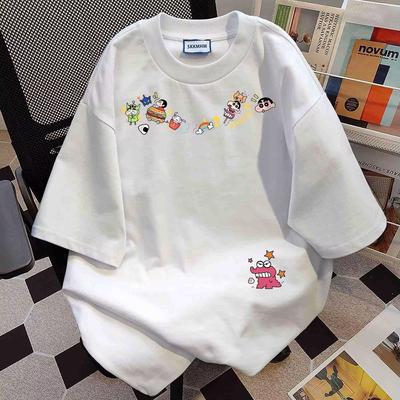 2025 Summer New Men'S National Tide Cartoon Printing Short-Sleeved T-Shirt With Loose Couples Body Shirt