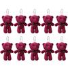 10Pcs Cartoon Animal White Bear Plush Keychain Keyring Bear Plush Dolls  Holiday Gift