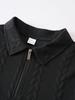 Men's Long Sleeve Jacquard Half-Zip Pullover Hoodie with Lapel for Spring and Autumn
