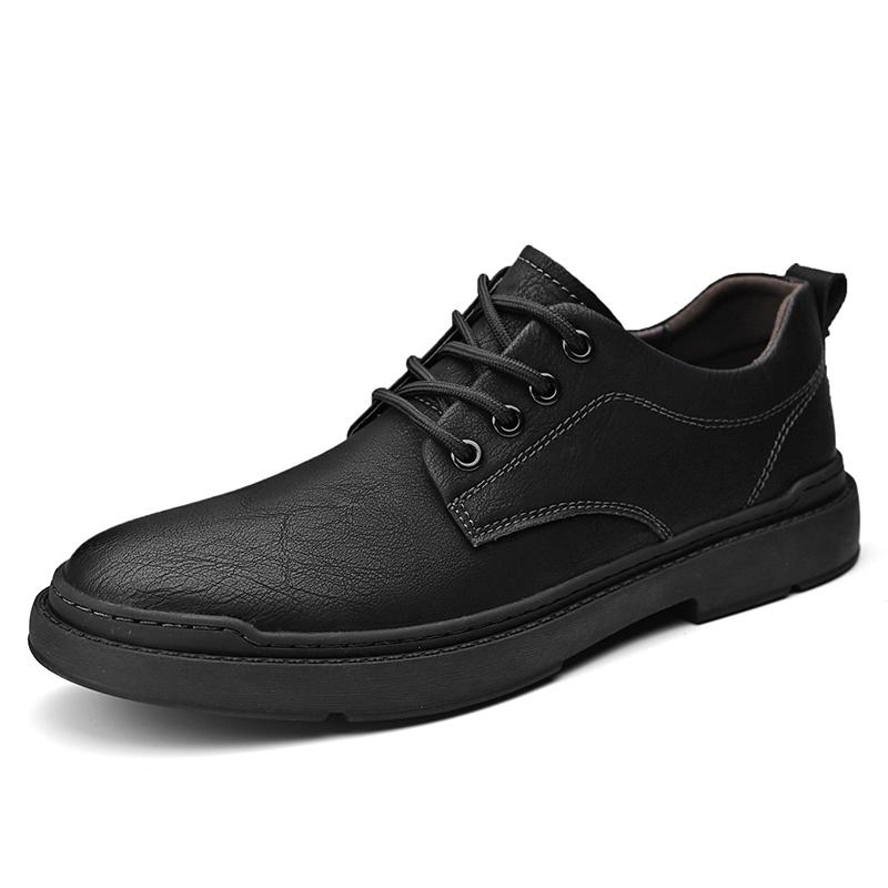Frühling Herbst Lässige Herren Retro Lederschuhe Mode Britischer Stil Rutschfest Chaussure Homme Cuir Luxusmarke Designer