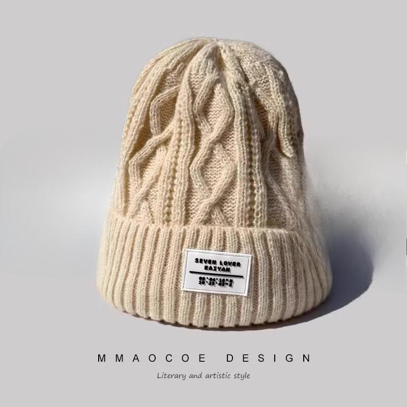 Pull-back Hat Men's Winter Big Head Hat Warmth Thickened Velvet Cold-proof Knitted Hat Big Head Circumference Showing Face Small Wool Hat