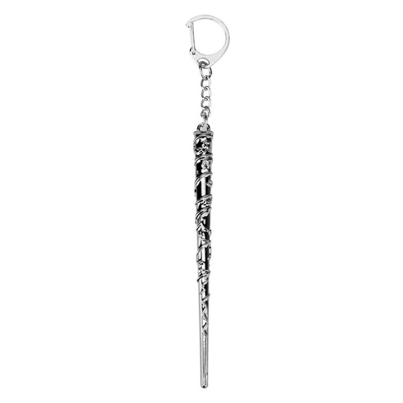 Metal Magic Wand Keychain Toy Movie Cosplay Prop Pendant Keychain Car Backpack Keychain Retro Jewelry Christmas Gift for Friends