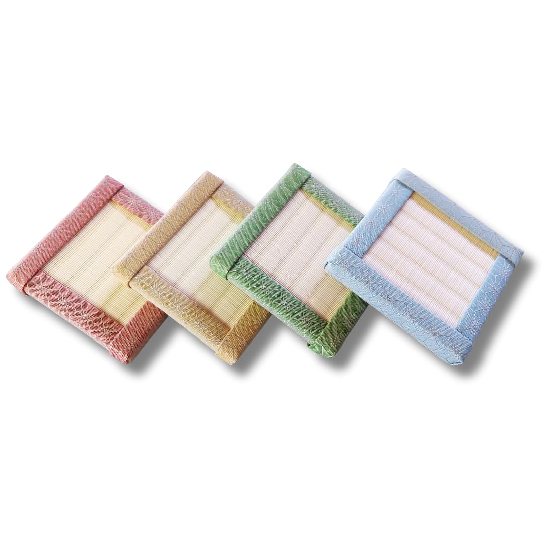 

Набор из 4 мини-татами 10 см x 10 см x Идеально подходит для фигурок и Стильный и милый японский стиль с подставками-татами с листьями конопли, 2 см, Подставки, Аксессуары,