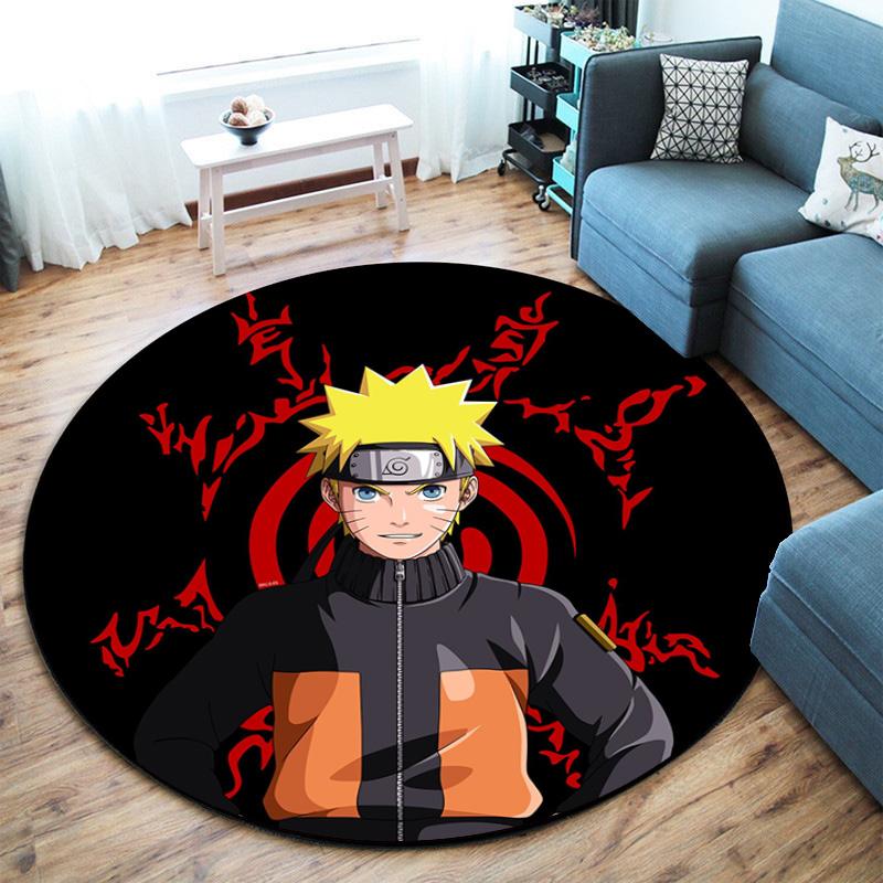 Famous cartoon NARUTO protagonist Uzumaki Naruto round carpet soft home decoration anti-slip door mat outdoor picnic mat carpet M4