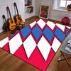 Red, White, and Blue Geometric Pattern Patterned Carpet a Non Slip Rug Suitable for All Seasons and Any Setting, Gift