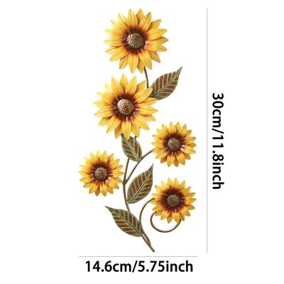 3D Metall Sonnenblume Wanddeko, Dekorative Outdoor Zaun Hof Garten Ornamente