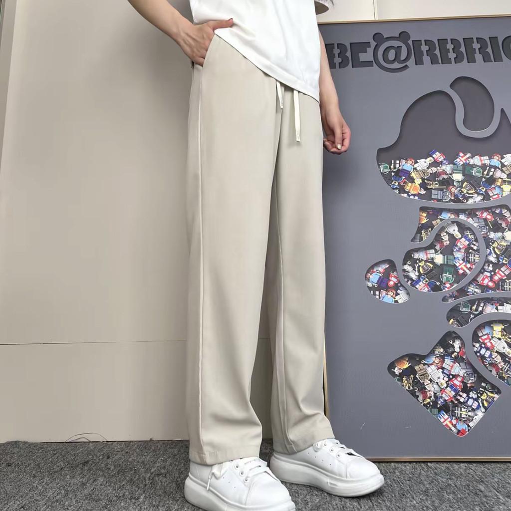 Men Casual Pants With Elastic Waist And Straight Leg For Winter Lounge Comfort