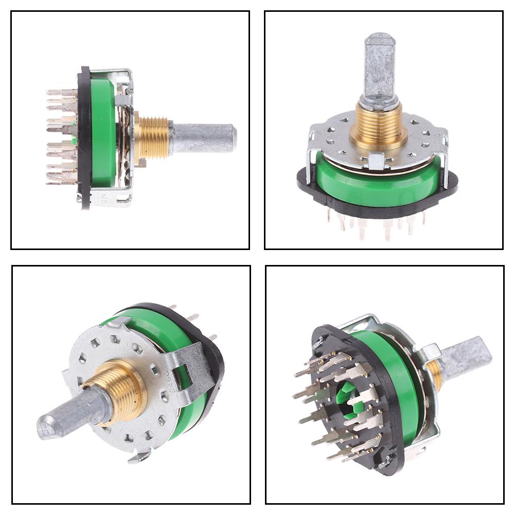 1pc Rotary Switch 4 Pole 12 Position SRRM1C7800 Power AMP 1050R Audio Signal Switch For Home Audio Systems