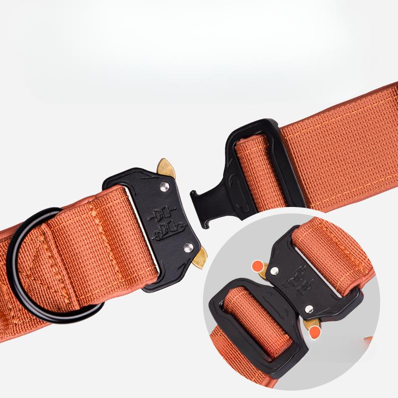 Tactical Collar Nylon Pet Collar Insert Buckle Outdoor Diving Cloth Lining Medium and Large Dog Collar