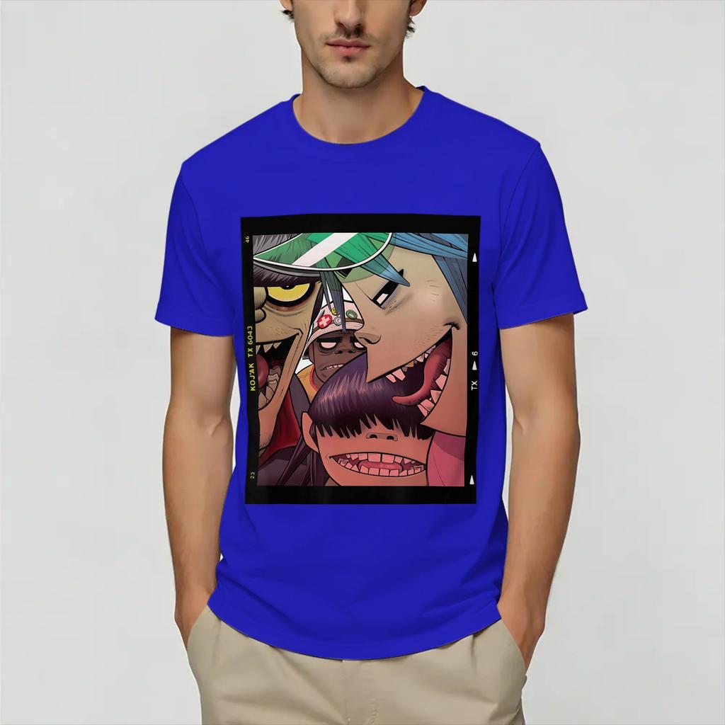 Gorillazs T Shirts Unisexs Pure Cotton Funny Tshirts O Neck Tee Shirt Short Sleeve Clothes Plus Size