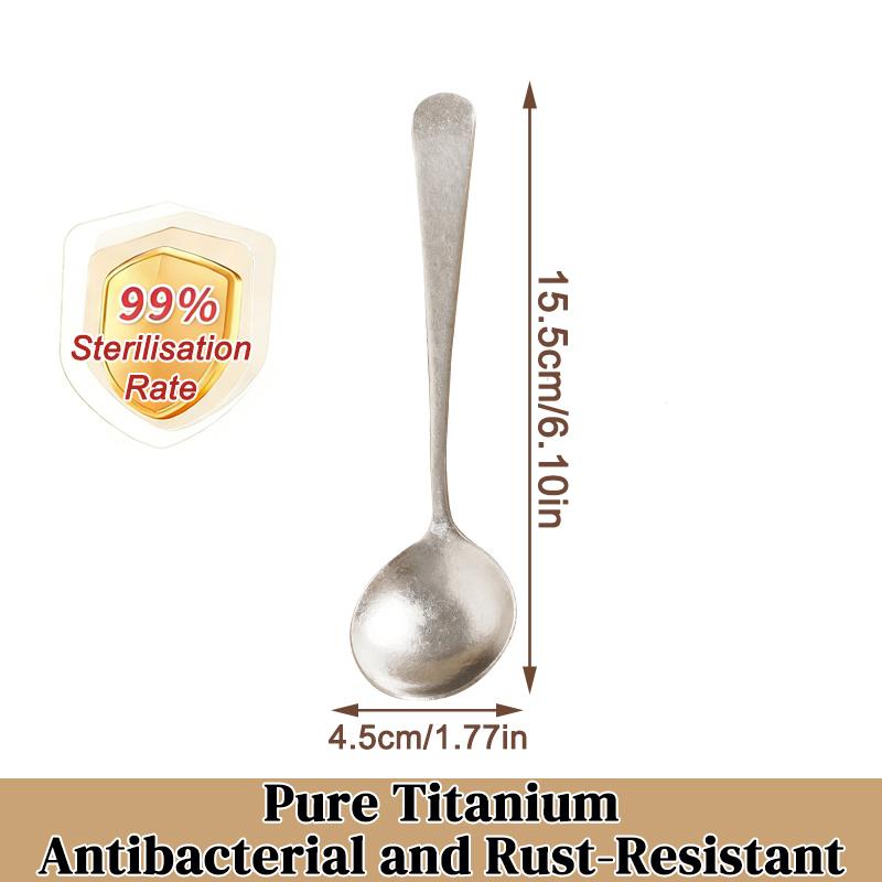 Pure Titanium Soup Spoon Portable Camping Tableware Convenient Environmental Cutlery Household Kitchen Titanium Coffee Tea Spoon серебряный