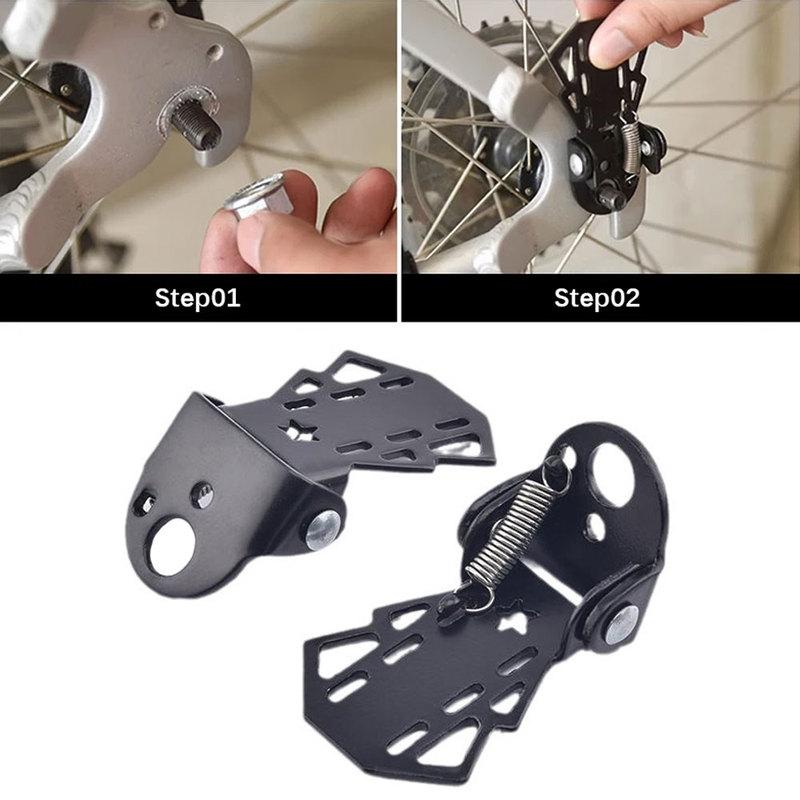 2Pcs MTB Rear Seat Footrest Mounted On Back Wheel Bike Pedals Folding Footboard Cycling Accessories Non-slip Bicycle Pedals