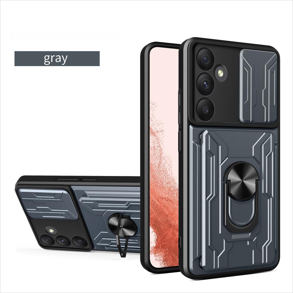 For Samsung Galaxy S21 S23 S24 S25 FE M55 M14 M53 M51 M52 S20 Plus Ultra Car Mounted Magnetic Rotating Ring Card Slot Phone Case