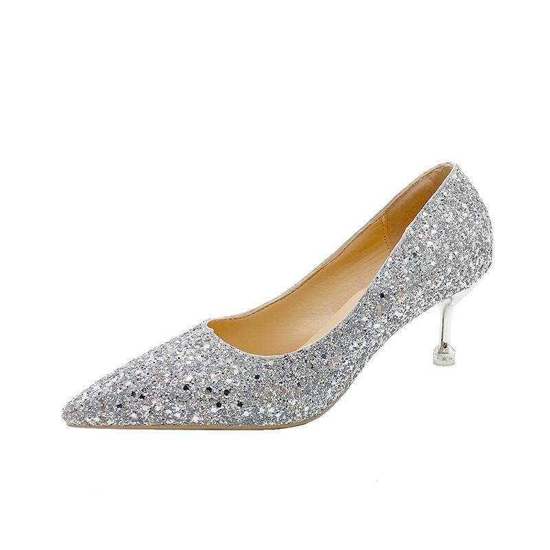 Fashion Summer Stiletto High Heels Women's Fashion Pointed Toe Full Diamond Cover Foot Non-Slip Wear-Resistant Single Shoes