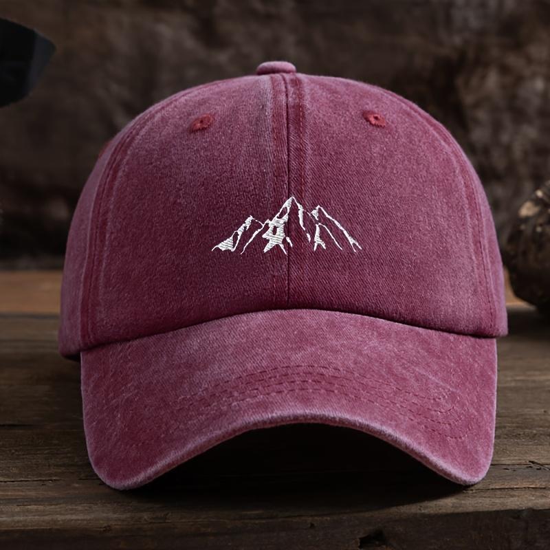 Men's baseball cap, mountain peak pattern print, vintage, mature and stable style, daily leisure, outdoor