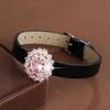 Retro 3D Sunflower Zirconia Bracelet, Korean Copper Fashion for Women