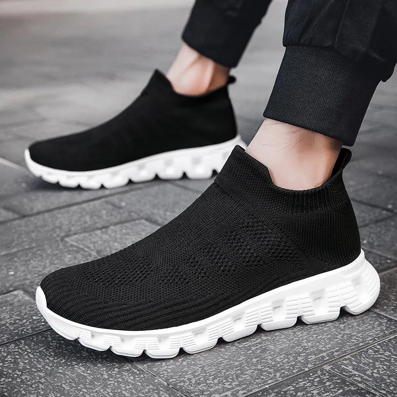 Fashion Men's Casual Sports Shoes Large Size Mesh Breathable Soft and Comfortable Lazy Shoe Couple's Lightweight Non-slip Casual Shoes